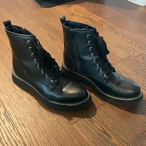 Madden Girl Black Combat Boots Size 10